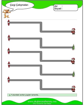 okul öncesi çizgi çalışma sayfaları